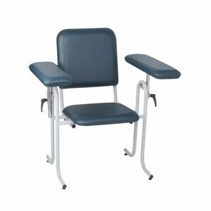 Blood Draw Chair with Flip Up Arm, Upholstered, Seat Dimensions: 18"W x 17"D x 19"H, Blue
